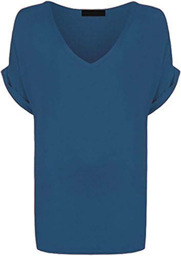 Fashion 1stBlush Avenue® Womens Oversize Fit V Neck Top Ladies Baggy Plus Size Batwing Casual T Shirt Sizes 8-24