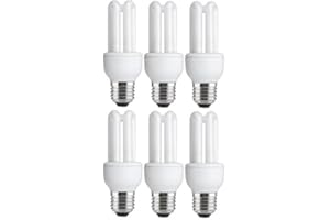 LAMPWISE 6 x Energy Saving 11W (=54W-60W) E27 ES CFL Light Bulbs, Edison Screw, 535 Lumen, 10 Years, 827 2700K Warm White