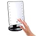 16 LED Makeup Mirror with Lights and Tray - Hollywood Backstage Portable Tabletop Vanity Mirror (Black)