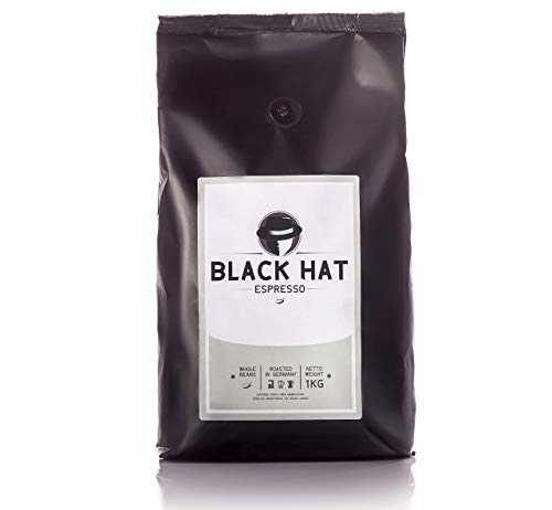 BLACK HAT ESPRESSO - mehr als Premium Espressobohnen - stark & säurearm, 1 KG ganze Bohnen für Vollautomaten & Siebträger