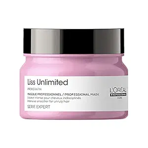 LOreal Professionnel Liss Unlimited Hair Mask with Pro-Keratin and Kukui Nut Oil for Rebellious Frizzy Hair, Serie Expert, 250gm