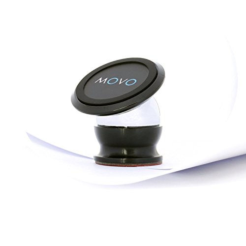 Supporto Magnetico per Smartphone/Tablet Movo MPH-01 con Supporto 3M per Macchina per Cruscotti, Parabrezza o altre superfici piane (confezione da 2 - Nero/Dorato)