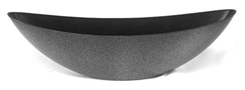 Kunststoff Blumentopf „Schiff“ (schwarz glitter, XL: 55.5 x 17.5cm) - 2