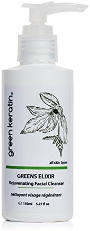 Green Keratin GREENS ELIXIR Rejuvenating Facial Cleanser | Hyaluronic Acid, Green Tea, Jojoba & Chamomile Oils | Anti-ageing Cream Cleanser for Dry, Mature Skin Types | 150ml