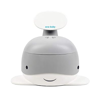 Ana Wiz Petit pot baleine pour l'apprentissage de la propreté AnaBaby, avec dossier, pot et rabat amovibles (gris)