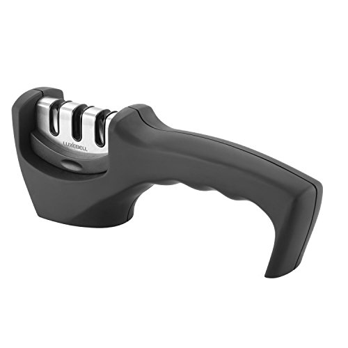Luxebell® Messerschärfer Messerschleifer Knife Sharpener Mit 3 Etappen,Messerschärfer für Küchenmesser, Keramikmesser aller Größen