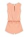 Allegra K Women Round Neck Sleeveless Cut Out Back Short Jumpsuit Pale Pink S