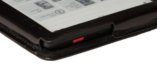 Die original GeckoCovers Luxus Kobo Aura HD Hülle Case Tasche Cover mit auto ‚wake-up/sleep‘ Funktion in der Farbe – Im praktischen Buchstyle und Magnetverschluss (Kobo Aura Echtleder schwarz) - 5