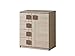 Produktbild Kommode mit einer Tür und 4 Schubladen Eiche Santana/Braun sideboard highboard kommode günstig schlafzimmer kommode