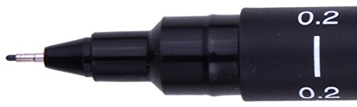 Uni Pin Fineliner-Zeichenstifte verschiedene Schreibspitzengrößen 5 Stück schwarze Tinte - 8
