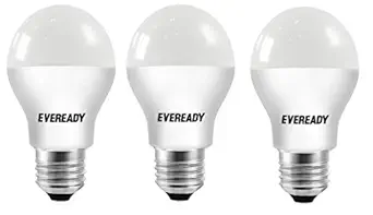 Eveready Base E27 7-Watt LED Bulb with Screw Holder, (Pack of 3, Yellow)