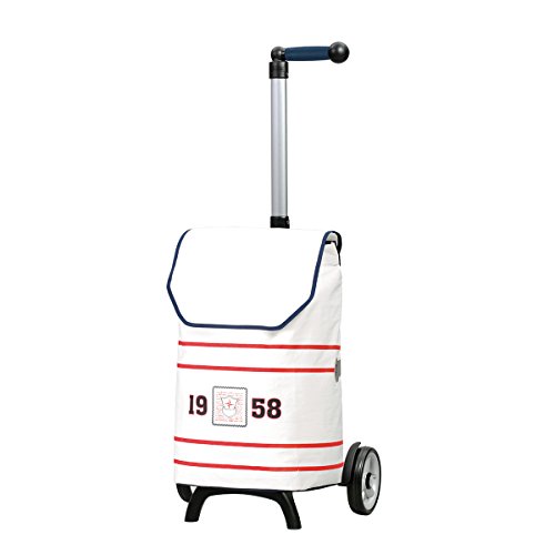 Sondermodell: Andersen Einkaufstrolley Unus Fun mit 3-Wege-Griff & Einkaufstasche Sail weiß | Trolley Aluminiumgestell