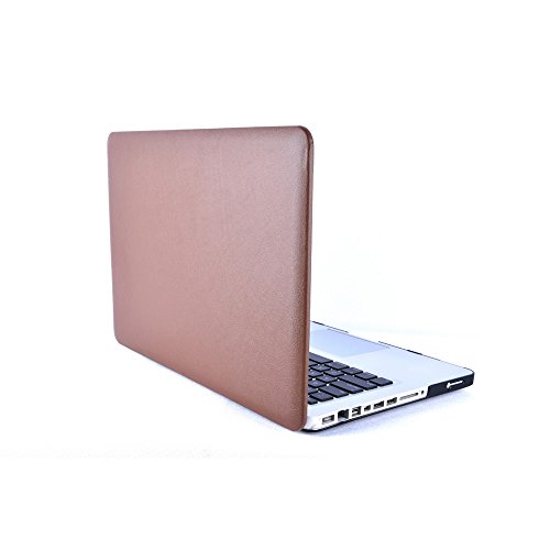 Macbook Pro 13 Hülle Case Tastaturschutzfolie Displayschutzfolie 3 in 1 Kit, TECOOL [Ultra Dünn Serien] Leder Hartschale Schutzhülle Case für MacBook Pro 13.3 Zoll Modell: A1278 – Braun - 2