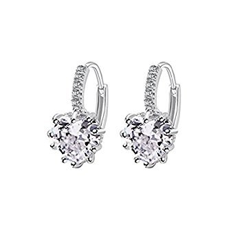 Charming Women's Sterling Silver Ear Hoop Earrings Ear Stud by Zhejia