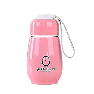 JULU SALES Penguin Cute Thermos Water Bottle Steel Vacuum Cup Flask for Kids, Girl, (Random Colour) (Penguin Shape Water Bottle (300ml))