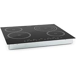 Klarstein Virtuosa plaques de cuisson en céramique (taille compacte, 4 plaques, puissance 2000W et 1500W, chauffe rapide, temperature réglable 60-240°C, minuterie, tactile)