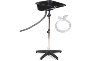 Cris nails - kit lavacabezas y ducha para lavar el cabello, lavacabezas portátil negro con grifo (Lavacabeza portatil mediano con grifo)