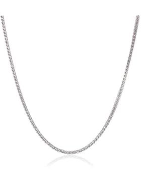 14 Karat / 585 Gold Diamantschliff Spiga Weizen Weißgold Kette - Breite 2 mm - Länge wählbar