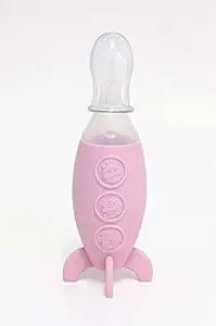 Marcus & Marcus Silicon Baby Feeding Spoon Dispenser, Pink