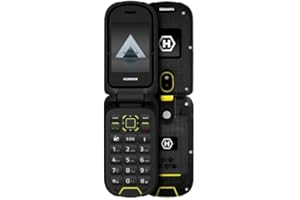 HAMMER H Téléphone à clapet Hammer DIG LTE 4G Robuste, 2 écrans, sans simlockage, Double SIM, sans contrat, 1200 mAh, 4G/LTE, étanche IP68