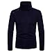Produktbild Binggong Herren Shirt,Herrenhemden Herbst Winter Einfarbig Rollkragen Sport Schlank Knöpfe Dekorative Langarm Rollkragenpullover