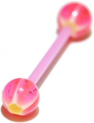 Barbie Star Stud Bioflex Belly Bar in Pink