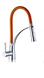 Küche bad becken waschbecken mischbatterie wasserhahn spüle wasserhahn heißes und kaltes wasser waschbecken wasserhahn massiv messing teleskop mit drehbaren auslauf orange ( Farbe : - , Größe : - )
