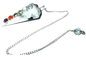 Jet International Arc-en-pierre de lune chakra pendule en forme de cône facetté de qualité supérieure A ++ Crystal Therapy