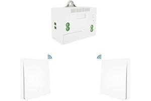 ZOREI Interruttore Senza Fili, Trasmettitore Ricevitore RF, Installazione Punto Luce Senza Rompere il Muro, 220V 10A Max 2200W, Interruttore Wireless Senza Pile (1 Ricevitore + 2 Interruttori da 1 Tasto)