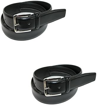 Belton USA Men's Leather Travel Money Belts (Pack of 2), 50, Black/Black
