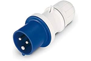 scame 213.3233 série Optima, prise IP44, 2p + E pôles, 32 A, avec 200 VAC, 6 heures Position, bleu