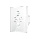 Interruptor táctil seguro: panel de cristal templado y carcasa de plástico respetuosa con el medio ambiente, el tacto de niños o mayores es muy seguro; el color blanco es adecuado para todos los diferentes estilos de decoración.