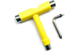 KickFun All-in-One Skate Tools Portable Skateboard T Tool Accessory with T-Type Allen Key and L-Type Phillips Head Wrench Screwdriver