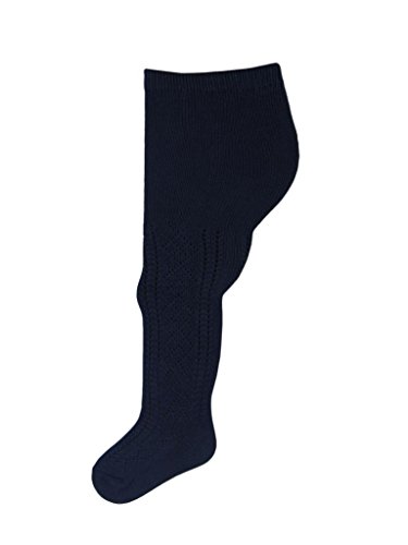 Baby Girls Navy Cotton Pelerine Tights 12-18 Months - Pair - UK Made