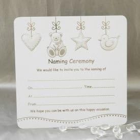 Luxury Naming Ceremony Invitations - Pack of 10