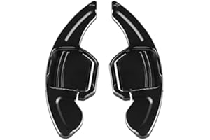 HIBEYO 2 pezzi di prolunga per volante auto, in alluminio, adatto per Audi A3 A4L A5 A6L A7 A8 Q3 Q5 Q7 TT TTS S3 S6 S7 S8 SQ5 RS3 RS6 Paddle Shifter Leva del cambio Estensione per auto, colore nero