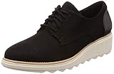 Uppers: Nobuk Clarks Sharon Crystal, Zapatos de Cordones Derby para Mujer, Negro (Black-), 39 EU