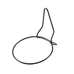 Generic 2pcs Flower Pot Holder Ring Wall Mounted Iron Metal Planter Hooks Hangers Wall Bracket Railing Hanging Orchid Pot Rack for Fence Garden Yard Window Black 17cm