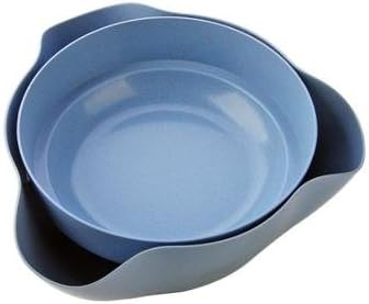 &amp;ZHOU Kitchen supplies,2PCS, wheat straw material, fruit plate, living room candy dish, plastic fruit plate, living room snack dry fruit plate , blue