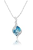 Yellow Chimes Crystals from Swarovski Angel Guardian Silver Blue Crystal Pendant for Women and Girls