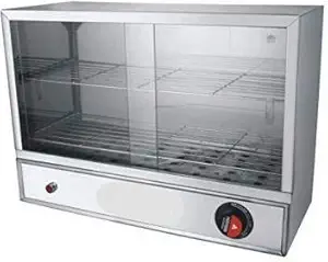 Tevm Electric Sliding Glass Hot Case Food Warmer Hot Food Cabinet for Offices & Shops (Grey).