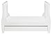 Babymore Stella Sleigh Dropside Cot Bed with Drawer (White)