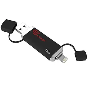 Storage Plus USB 3.0 External Storage Flash Drive Apple MFi Certified 32GB, Share Between iOS, Mac & PC, Transfer & Backup for Apple Devices
