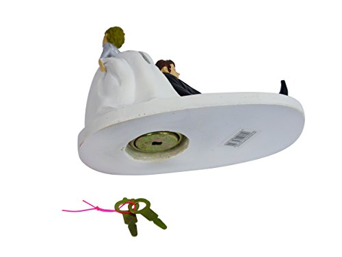 Spardose Hochzeit für lustiges Geldgeschenk zum Verschenken von Geld für das Brautpaar. Tolle Geschenkidee für ein witziges Hochzeitsgeschenk. Hochzeitspardose mit Spruch „Schön, dass Ihr Euch traut“. Hochzeitsparschwein mit Schloss und Schlüssel. Sparschwein Sparbüchse Geschenk - 5