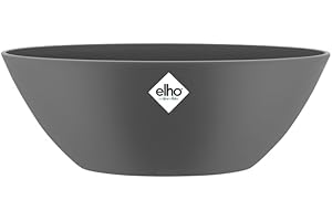 elho Brussels Oval 36 – doniczka do użytku wewnątrz – Ø 36,0 x wys. 13,1 cm – czarna/antracytowa