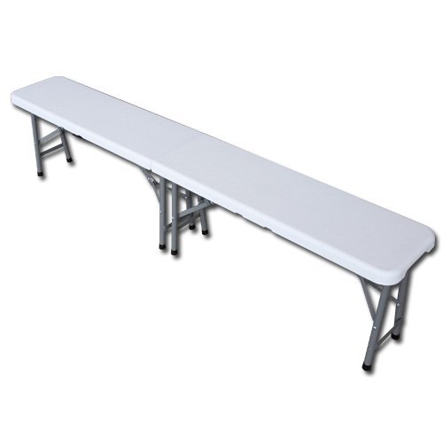 Klappbank aus stabilem Kunststoff - 182 cm lang - klappbar - Campingbank Partybank