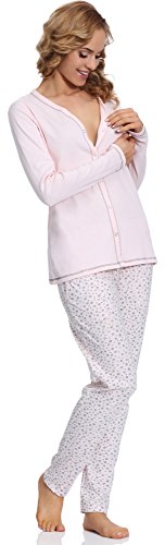 Italian Fashion IF Women's Nursing Pyjamas Liwia Mama 0223 (Salmon, L)