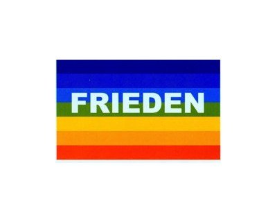 Frieden Regenbogen Fahne mit Schrift 90 x 150 cm.