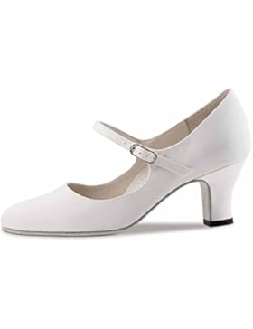 Werner Kern - Damen Tanzschuhe Ashley 6 Satin Weiß mit Ledersohle (für die Straße)