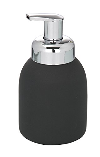 WENKO 20088100 Schaumspender Bottle Black - Soft-Touch Beschichtung, Fassungsvermögen 0.4 L, Soft-Touch Keramik, 8.5 x 16 x 8.5 cm, Schwarz
